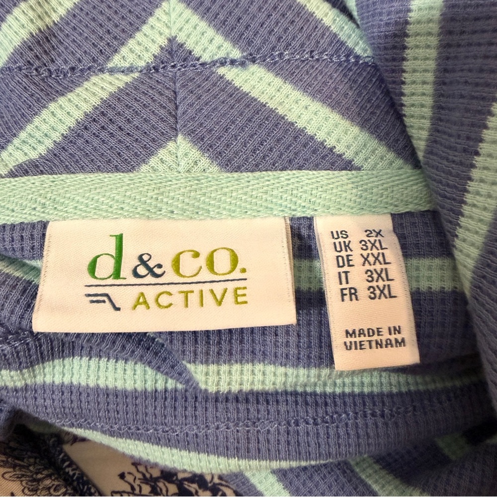 Striped Long Sleeve Top - Blue and White - Picture 2 of 5